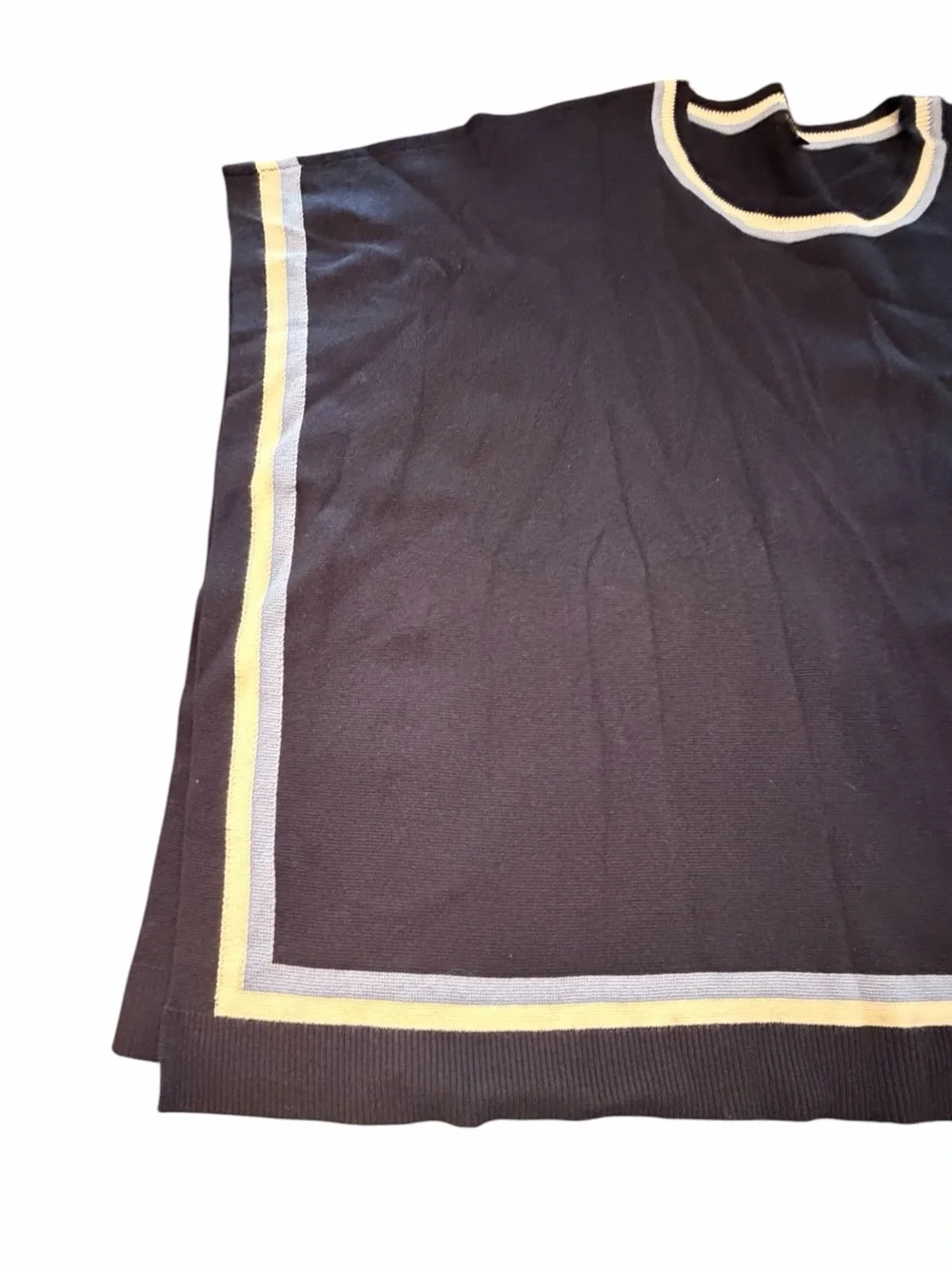 Women's Poncho Sweater Navy Blue White And Light Blue‎ Stripe Oversized XS/Small